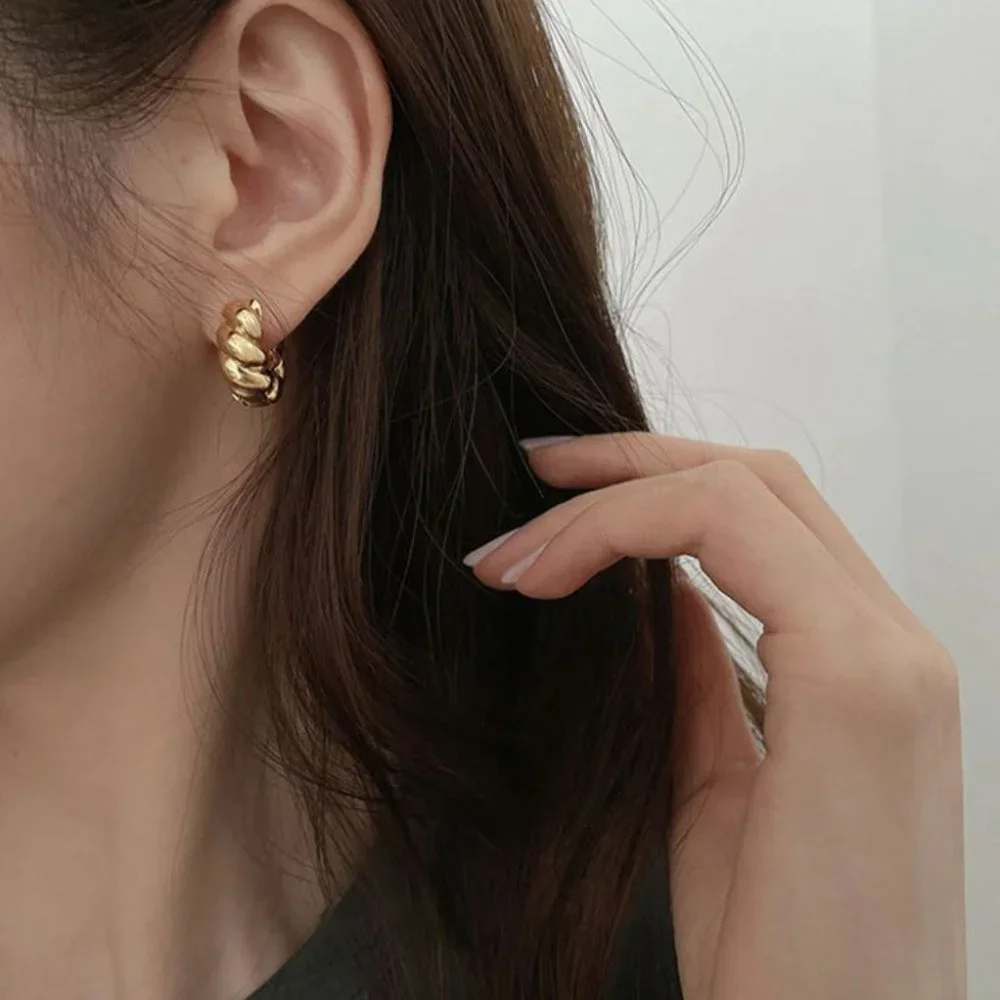 925 Sterling Silver Small Textured Hoop Earrings Gold or Silver Huggie Hoops